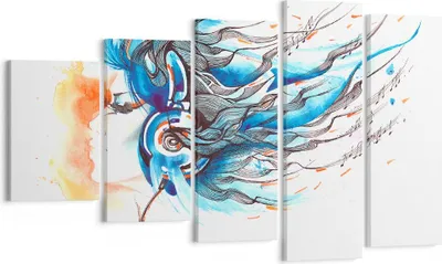 Produktbild von Bild auf Leinwand - Leinwandbild - disco dj Mädchen Abbildung - 100x60cm - Wand Bild - Wanddeko - Leinwanddruck - Bilder - Kunstdruck - Wanddekoration - Leinwand bilder - Wandkunst - EG100x60-3029
