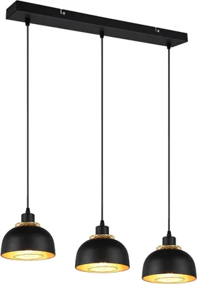 Immagine prodotto di Lampadario PUNCH nero e oro, 3xE27x40W, metallo, dimensioni: 150x68x18 cm, IP20, RL