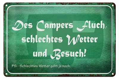 Produktbild von Blechschild Spruch 30x20cm campers Fluch schlechtes Wetter