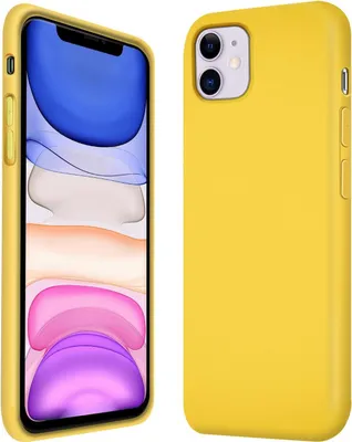 Produktbild von Conie TPU Schutzhülle für iPhone 11 Tasche Case Cover Bumper Silikon Mikrofaser Inlay Hülle in Gelb matt