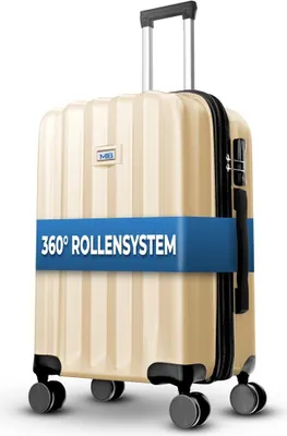 Produktbild von Reisekoffer 1052 Reisetasche Koffer Handgepäck Tasche Trolley ABS Champagne M-55cm (Handgepäck)