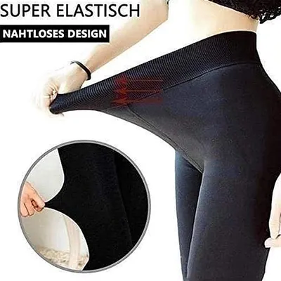 Zdjęcie produktu dla Damskie super grube legginsy z kaszmiru jagnięcego Damskie spodnie Zimowe grube spodnie All In One z wysoką talią Ciepłe spodnie