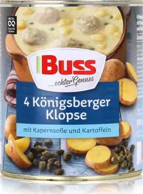 Produktbild von Buss 4 Königsberger Klopse mit Karpernsoße 800g - Fertiggericht (1er Pack)