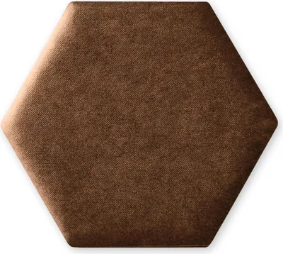 Produktbild von TAPHICEROS Hex Wandpaneel Polsterpaneel, 30x26 cm, ALOVA 59, Hellbraun, Wandkissen Hexagon Wandpolster Kopfteil für Bett Gepolstert Polsterplatte
