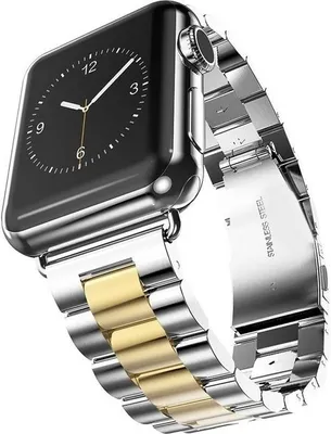 Produktbild von Strap-it Apple Watch 8 Stahlarmband (Silber/Gold)