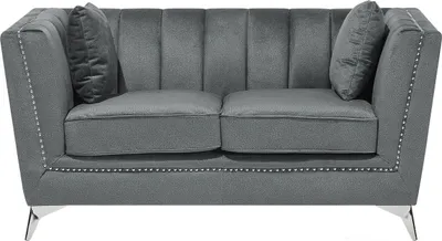 Produktbild von BELIANI Sofa Grau Polsterbezug 2-Sitzer Glamourös Wohnzimmer
