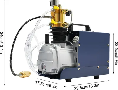 Produktbild von Hochdruckluftpumpe - Elektrischer PCP Kompressor 30 MPa 300 bar 4500 psi - Füllkompressor für Luftgewehr & Paintball - Blau