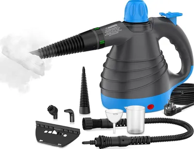 Tragbarer Dampfreiniger, 1050 W, 105 °C, 9 Zubehörteile, blau
