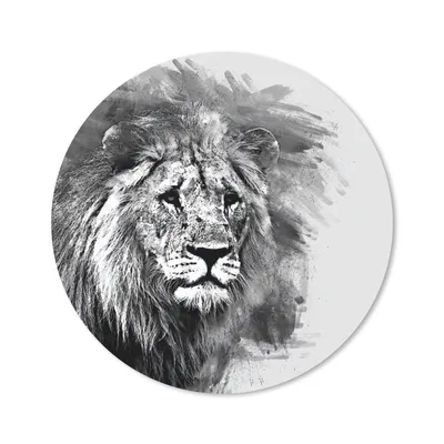 Produktbild von MuchoWow® Mauspad Mousepad Löwe - Schwarz - Weiß 40x40 cm - Mousepads - Maus Mat - Pad - Mausunterlage - Schreibtisch Accessoires