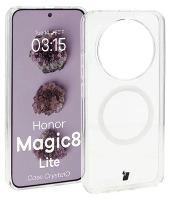 Produktbild von Handyhülle mit Magnetring für Honor Magic8 Lite, Bizon Case CrystalO, Transparent
