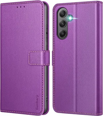 Obrázok produktu pre Kožené flipové puzdro na mobilný telefón Samsung Galaxy A35 5G fialové so slotmi na karty a funkciou stojana