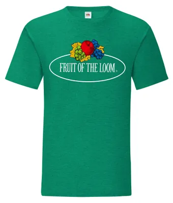 Produktbild von Fruit of the Loom Iconic 150 T-Shirt mit Vintage-Logo auf der Brust Farbe: retro grün meliert - Vintage-Logo groß Größe: 2XL