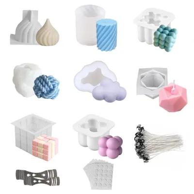 Imagen del producto de Solidchoice - Juego de 8 moldes de silicona para velas, ideales para proyectos creativos
