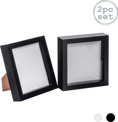 Produktbild von 6x6 Fotorahmen Bilderrahmen in Schwartz - stehend und hängend x2