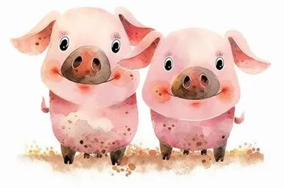 Produktbild von Acrylbild mit lustigen Cartoon-Schweinen in einem ansprechenden Stil