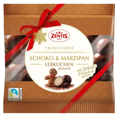 Produktbild von Zentis Marzipan Kugeln Schoko & Marzipan Lebkuchen 90g