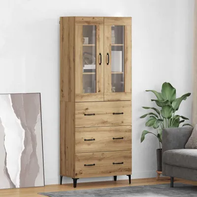 Produktbild von vidaXL Highboard Artisan-Eiche 69,5 x 34 x 180 cm Holzwerkstoff