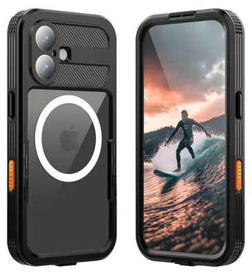 Image de Étui étanche et résistant pour iPhone 17, coque de protection étanche e IP68, couleur noire