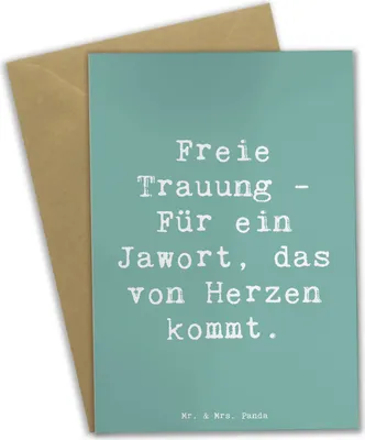 Produktbild von Mr. & Mrs. Panda babykarte Spruch Freie Trauung Jawort - Meeresbrise - Geschenk, einladungskarten, Hochzeitsfeier, Liebe, weihnachtskarten, Geschenke, Hochtzeit, Heiraten