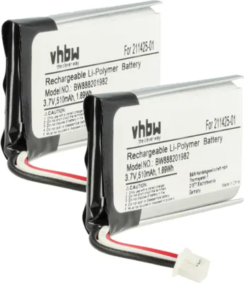 Produktbild von vhbw 2x Akku Ersatz für Plantronics 211425-01, 202555-01 für Wireless Headset Kopfhörer (510 mAh, 3,7 V, Li-Polymer)