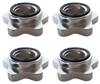 Produktbild von Best Sporting Sternverschluss für Hantelstangen I 1 Stück, 2 Stück oder 4 Stück I Profi Sternverschlüsse für Hantelstangen mit 30/31 mm I leichte Anbringung I verchromt I Hantelklemmen
