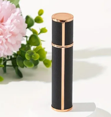 Produktbild von GKA Luxus Parfümzerstäuber 10 ml Leder schwarz sehr edel Vaporisateur Taschenzerstäuber Parfüm Spray mit Einfüller für Reise Tasche unterwegs