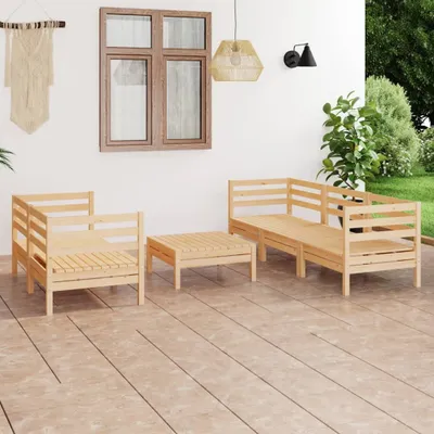 Produktbild von The Living Store 6-tlg. Garten-Lounge-Set Kiefer Massivholz
