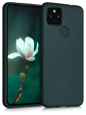 Produktbild von kwmobile Handyhülle für Google Pixel 4a 5G Hülle - Silikon Case metallisch schimmernd - Schutzhülle Cover - Metallic Petrol