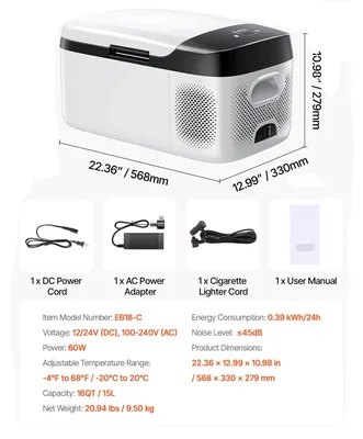 Image de Réfrigérateur de voiture, refroidissement par compresseur,via application, 15 L, blanc