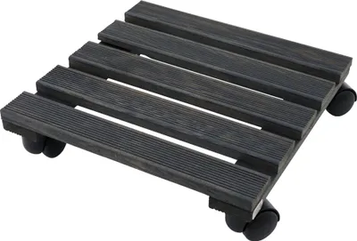 Produktbild von SIENA GARDEN Holz-Pflanzenroller eckig anthrazit 38 x 38 cm