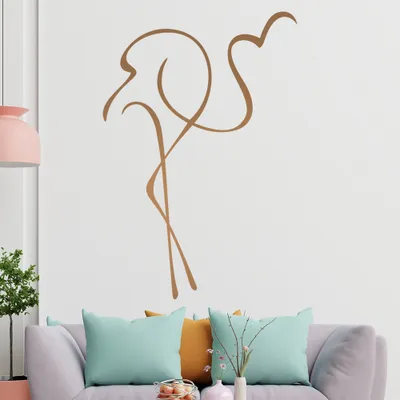 Produktbild von Flamingo Linien Wandtattoo in 6 Größen - Wandaufkleber Wall Sticker - Dekoration, Küche, Wohnzimmer, Schlafzimmer, Badezimmer