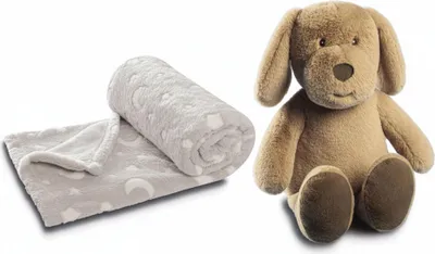 Produktbild von Biederlack Kuscheltier Hund Max & Kuscheldecke 75x100cm im Set