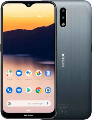 A Nokia 2.3 smartphone shown from the front and back.