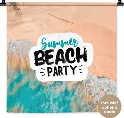 Produktbild von MuchoWow® Wandteppich Wandbehang Sommer - Sprichwörter - Strand - Meer 60x60 cm Tapisserie Dekoration Wandtuch - Dekorationen - Wand Decke