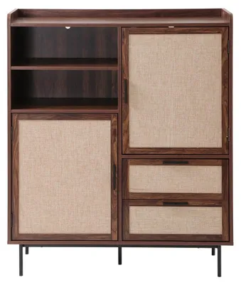 Produktbild von CALICOSY - Hoher Buffetschrank mit 2 Türen, 2 Schubladen mit Stofffronten H120 cm - JETSON