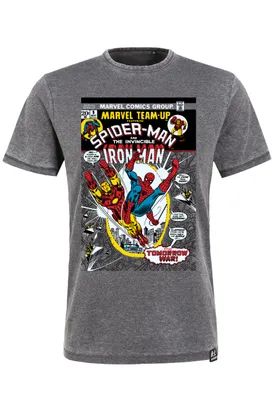 Produktbild von Recovered T-Shirt Marvel Team Up im zeitlosen Design Charcoal M