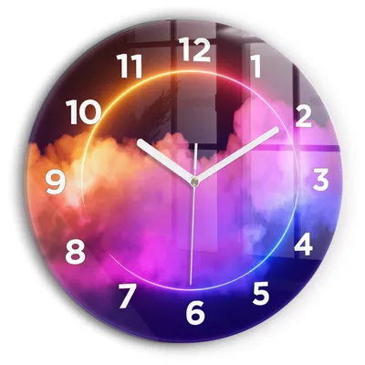 Produktbild von Wallfluent Wanduhr – Stilles Quarzuhrwerk - Uhr Dekoration Wohnzimmer Schlafzimmer Küche - Zifferblatt - weiße Zeiger - 30 cm - 3D-Rauch abstrakt