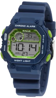 Produktbild von Sinar XE-55-2 Uhr Junge Kinderuhr Plastik Datum Alarm blau