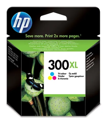 Obrázok produktu pre HP Trojfarebná originálna atramentová kazeta s vysokou výťažnosťou 300XL, Vysoký (XL) výnos, Azúrová, Purpurová, Žltá, Atrament na báze farby, 1 kusov, 440 strany