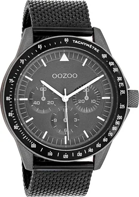 Immagine prodotto di Oozoo Orologio da polso in maglia metallica nera Orologio analogico al quarzo da uomo UOC11114
