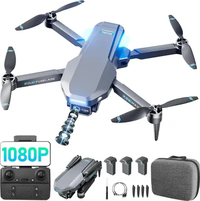Produktbild von Drohne mit 4K HD Kamera RC Faltbare 270°Hindernisvermeidungs, WiFi Übertragung, Einstellbare Linse, 3D Flip,Drohne für Anfänger RC Quadcopter mit 3 Akkus