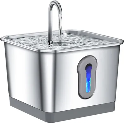 Produktbild von 3,5-l-Katzentrinkbrunnen, intelligenter Haustiertrinkbrunnen mit Sensor zum Trinken, automatischer Katzenwasserspender mit Wasserstandsfenster und leiser Pumpe