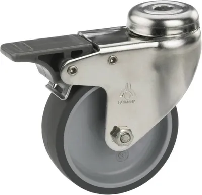 Produktbild von Lenkrolle mit Rückenloch und Totalfeststeller 50 x 18 mm, Tragkr. 40 kg