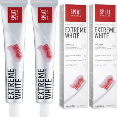 Immagine prodotto di Splat | Dentifricio Special Extreme White - 2 x 75 ml - Sbiancante - Fluoro - Ingredienti naturali