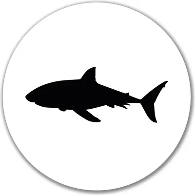 Produktbild von Huuraa Aufkleber Hai Silhouette 10cm rund Sticker Geschenkidee