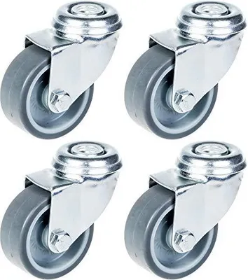 Produktbild von 50mm 2" Rolle, grau gummibereift, schwenkbar, 160kg Tragkraft, 4er Set