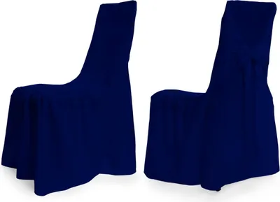 Produktbild von TexDeko Universal Stuhlhusse - Modell Wien - Blau, Stuhlbezug Premium pflegeleicht und wiederverwendbar