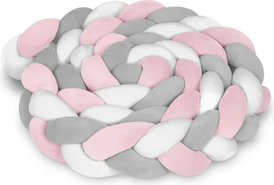 Immagine prodotto di Paraurti per culla Ricokids 3m - rosa e grigio