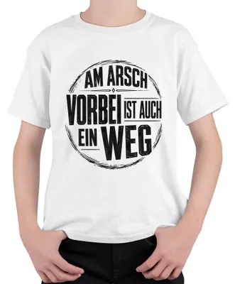 Immagine prodotto di "Am Arsch vorbei" è anche un modo divertente per esprimersi. Maglietta con scritta sarcastica, adatta ai bambini, colore bianco, taglia 128