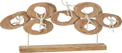 Produktbild von J-Line J-Line 5 Figuren Im Kreis Auf Fuß - Mangoholz - Naturell